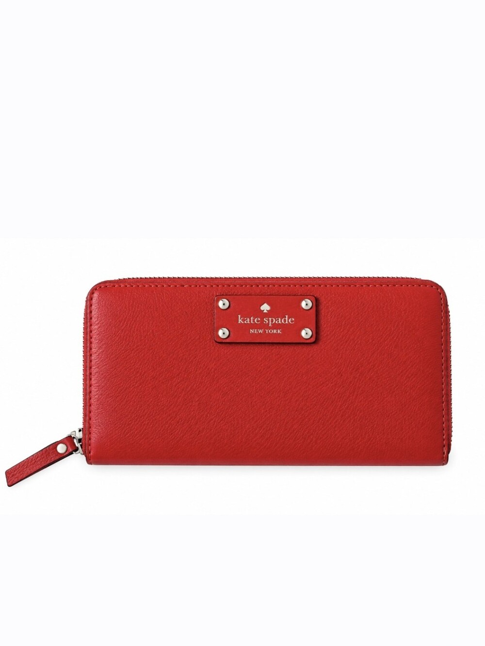 Kate Spade Wellesley Neda Red Pebbled Leather Zip-Around Wallet